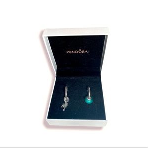 NEVER WORN unused pandora charm/earrings
